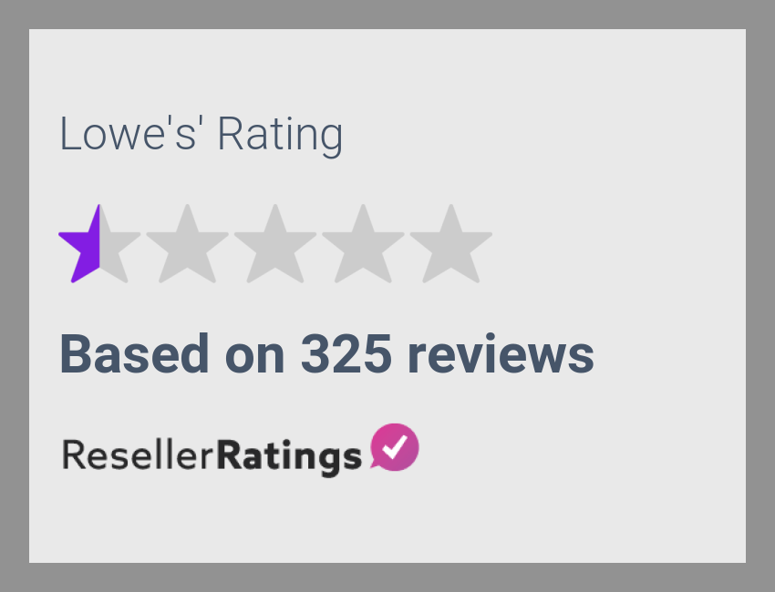 Lowe's Reviews 329 Reviews of ResellerRatings