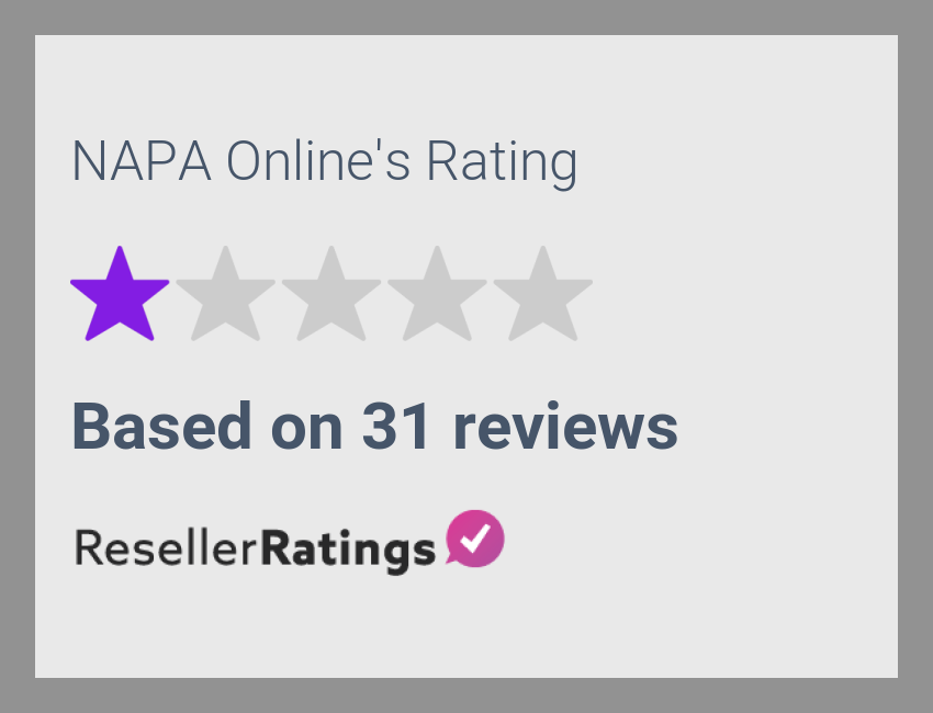 NAPA Online Reviews 32 Reviews of ResellerRatings